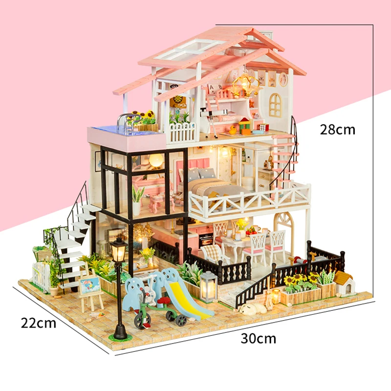 Wooden Doll House Castle Diy - Diy Doll House Building Kit Wooden