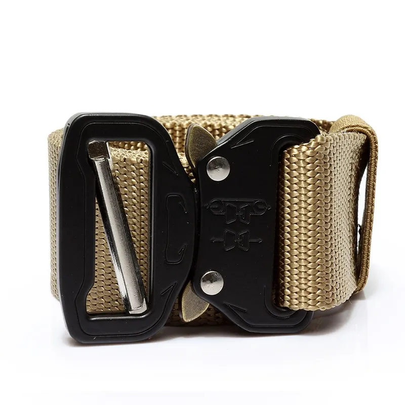 Men Women Outdoor Hunting Fishing Military Waist Belt Nylon Canvas Belts Plastic Buckle