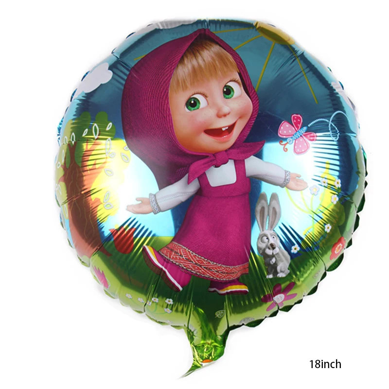 소녀와 곰 호일 풍선 생일 파티 장식 용품 웨딩 서프라이즈 배너 Ballon 아이 호의 장난감 선물 베이비 샤워