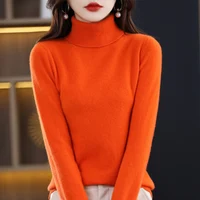 100% Merino Wool High Turnover Collar Knitted Sweater For Women's Autumn And Winter Warm Top Elegant 2YS Versatile Jiu Jia 206 - Image 6