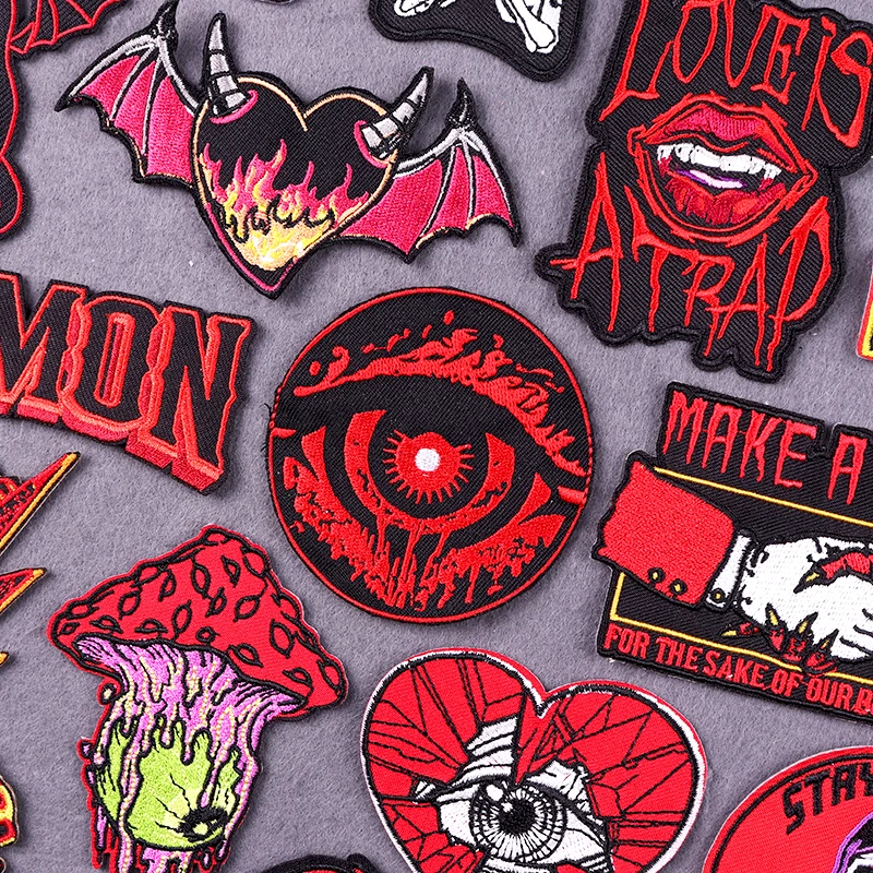 Punk Embroidered Patches For Clothing Demon Devil Patch Iron On Patches For  Clothes Hip Hop Sewing/Fusible Patch Stickers Badges - AliExpress