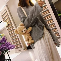 Cute Bear Women Girls Cute Smile Bear Soft Plush Doll Cross-Body Mini Messenger Bag Children Adorable Mini Bear Bags Gifts 2