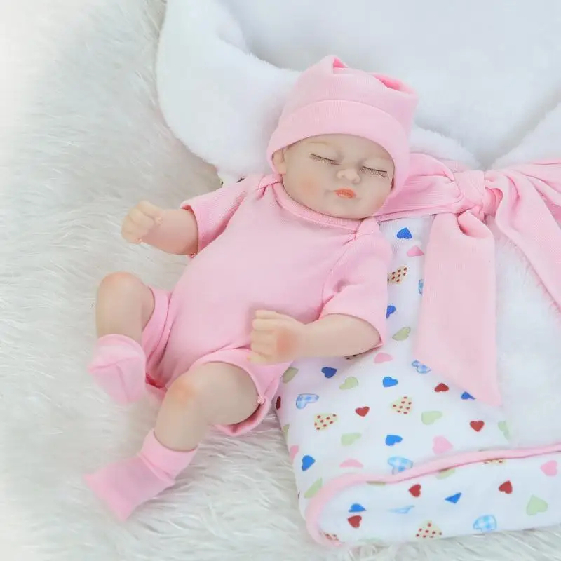 Adorable 28cm/12inch Soft Vinyl Silicone Mini Reborn Baby Doll - Lifelike & Washable - Perfect Gift for Kids!