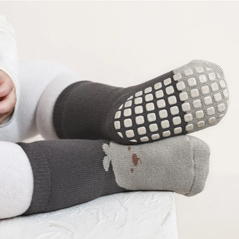 Kids Socks 3 Pairs/Lot Baby Floor Socks Winter Thick Warm Indoor Non-Slip Glue Toddler Socks For Boys And Girls