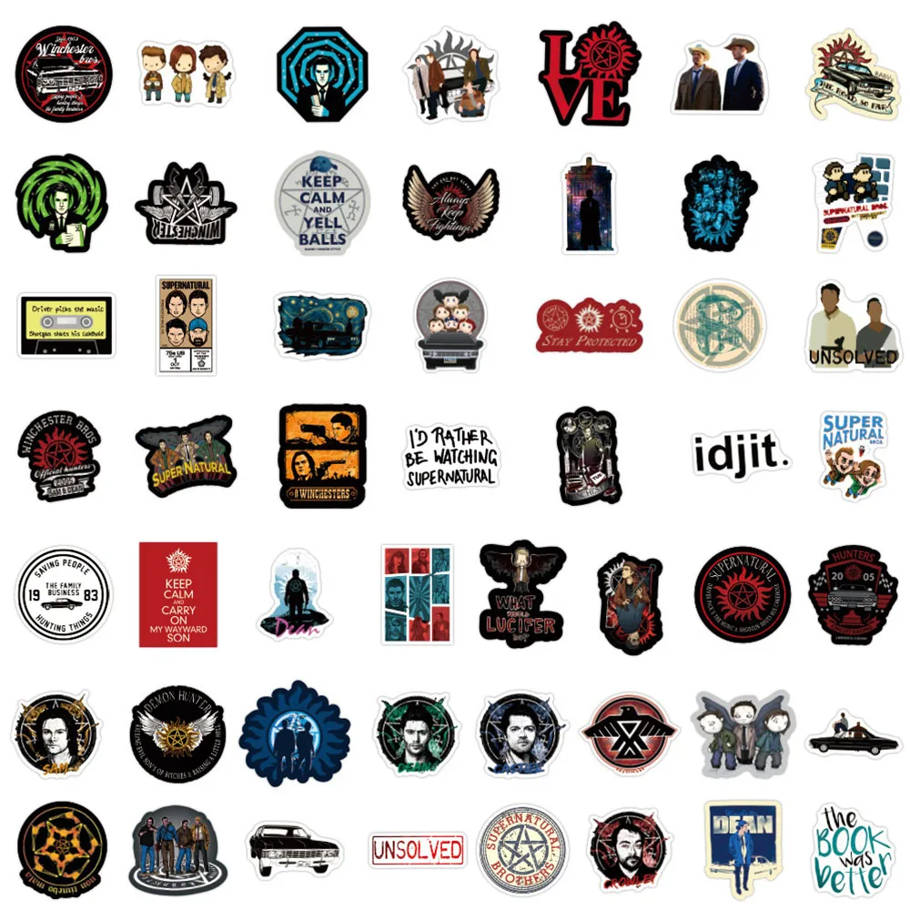 SUPERNATURAL Stickers [C] TV Show SYMBOLS ~ Vinyl Waterproof Skateboard  Decals