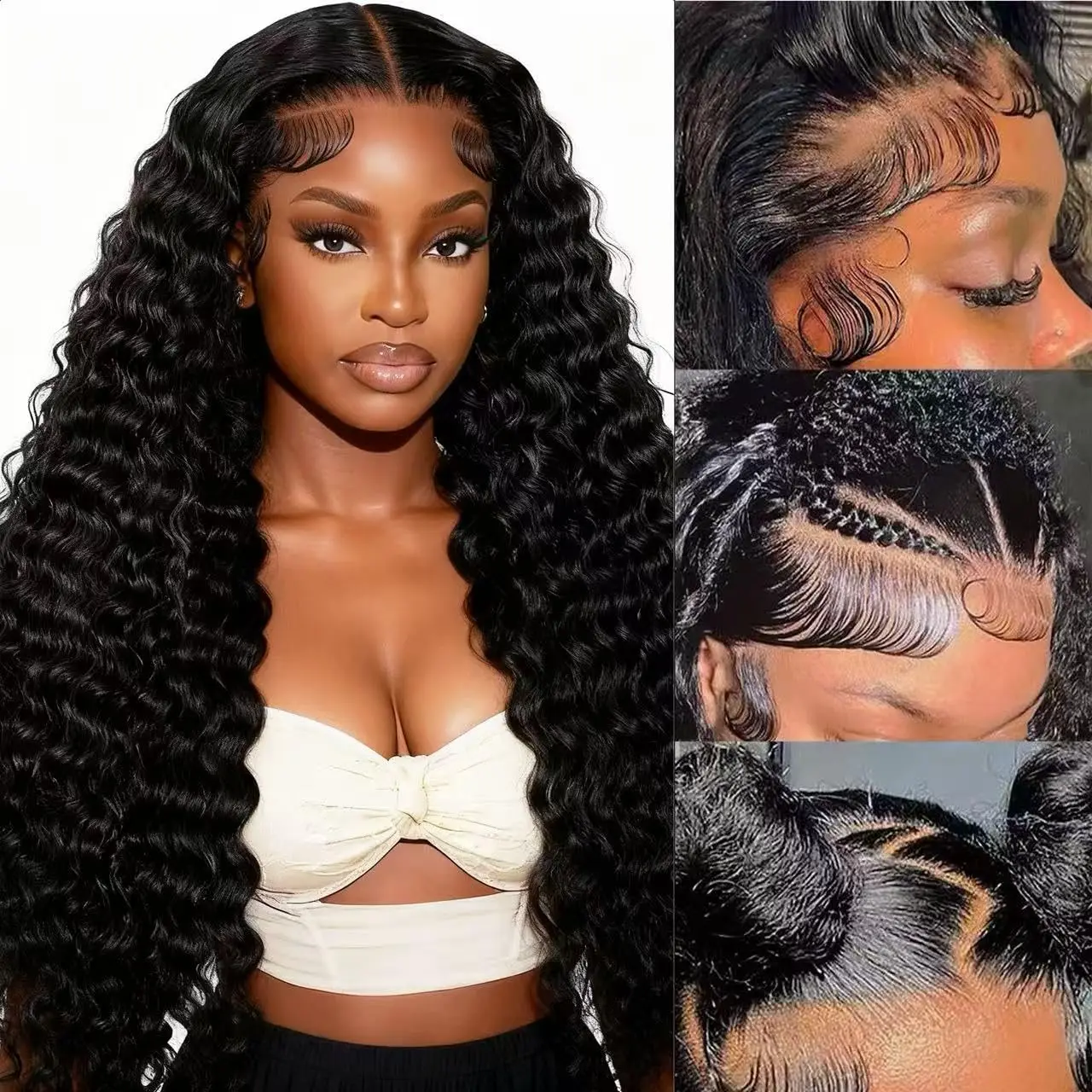 Deep Curly Lace Front Wigs Human Hair Pre Plucked 13x6 HD Lace Human Hair 13x4 Glueless Frontal Wigs For Woman Clearance Sale 2