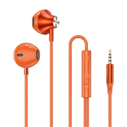 USB Type C HiFi Surround Sound In - Ear Wired Earbuds (Orange 3.5mm)