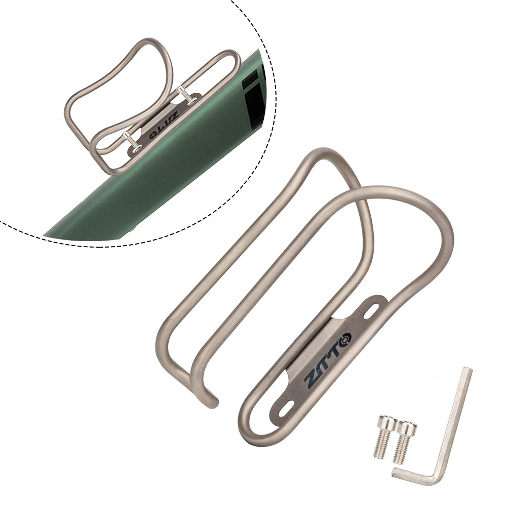 Bicycle Water Bottle Cage Bicycle Bottle Holder Water Bottle Holder 1pc Ti Alloy Water Bottle Mountain Bike Water Bottle Holder Cup Hollow Titanium Tube Bicycle Cages Accessories