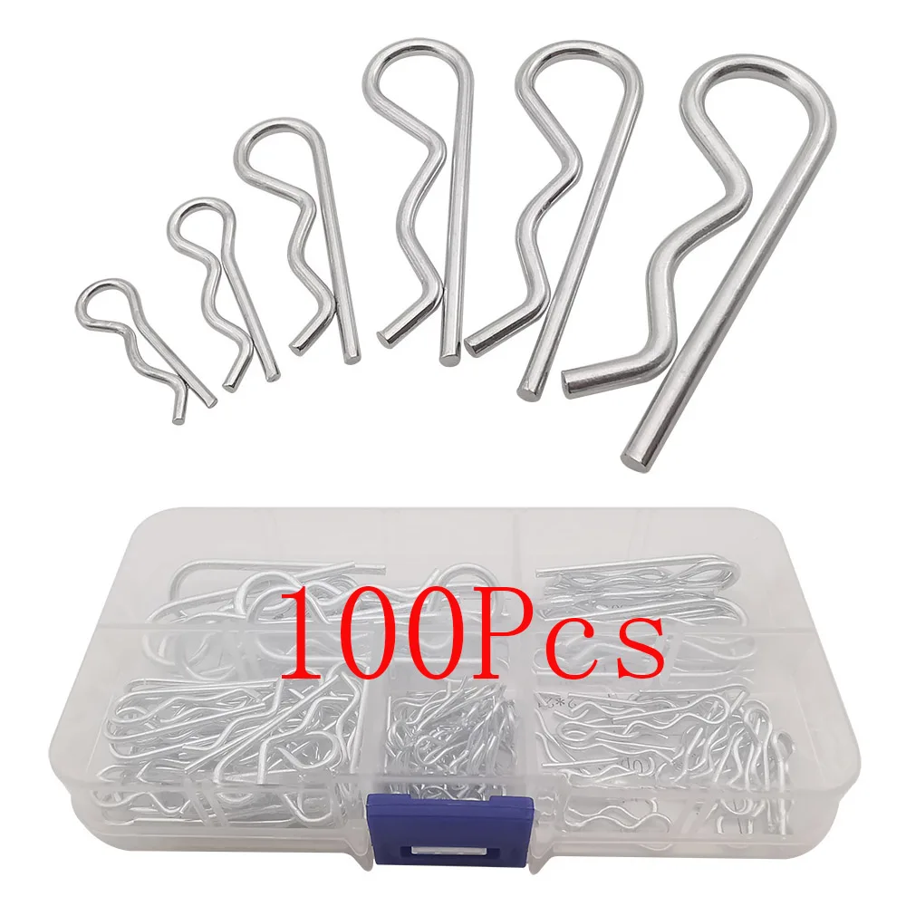 100PcsRtypeCotterPinMechanicalHitchPinRHitchPinTractorClip