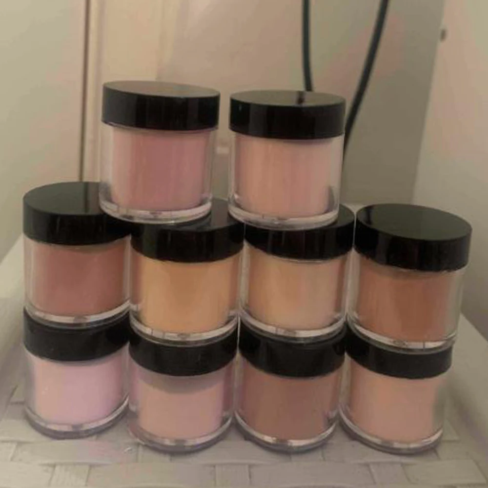 10ml*10Jar Nude Nail Acrylic Powder Set All Seasons Skin Tones Nude Neutral Nail Acrylic for 3D Carving/French Extension&*&