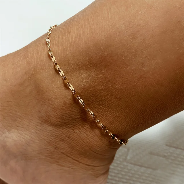 316 Stainless Steel Lips Chains Gold Color Anklet