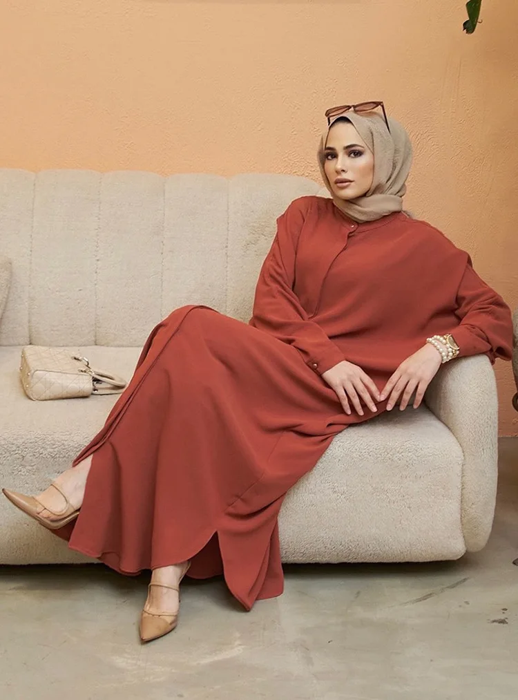 Eid Prayer Dress Loose Abaya for Women Muslim Split Caftan Arab Morocco Dresses Djellaba Party Kaftan Vestidos Ramadan Abayas