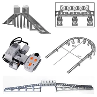 MOC Train Tunnel Exit Entrance Model Set City Train Container Oil Tank Kits Mountain Railway Track Traffic Lights Leduo Block 1
