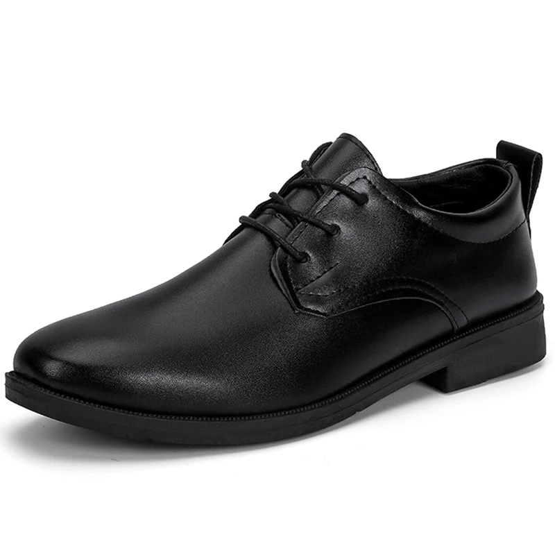 Casual Leather Shoes Men's Best Man Black om Business Formal Soft Bottom Suit Heightening Wedding Derby Shoes British Sle - Image 5