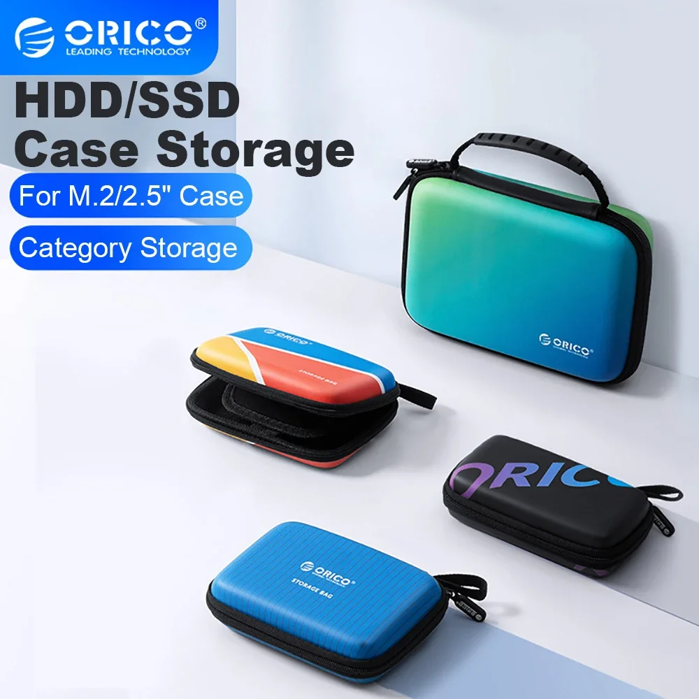 Gabinete Ssd Nvme Bolsa Case Ngff Hdd Box Bolsa de Disco Rígido Portátil Hdd Proteção de Armazenamento 2.5 Orico-m2