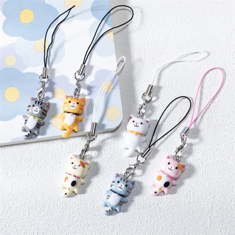 Adorable Cat Charm Phone Lanyard and Keychain Accessory