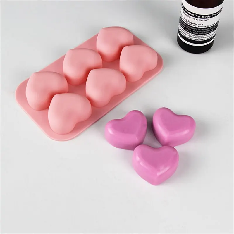 6-Panel Chocolate Pastry Mold Kitchen Baking Accessories Tool Holiday Heart-Shaped Candy Silicone Molds for Family Gathering silicone mold