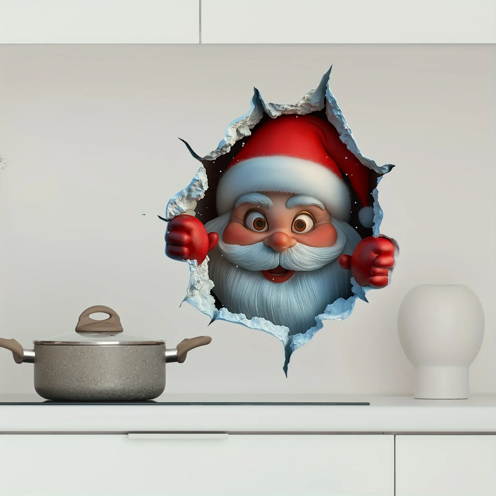 3D Reindeer Wall Decal - Removable Vinyl Christmas Decor