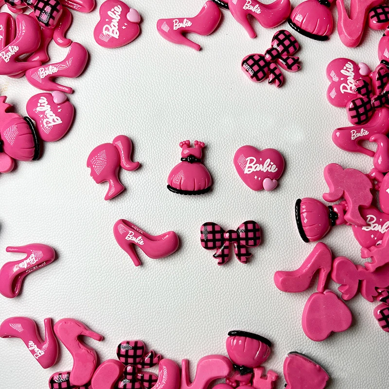 

100pcs Cartoon Rose Heart Girls High Heels Dress Bow Resin Charm Cabochon Flatback for Diy Crafts Decor Jewelry Accessories