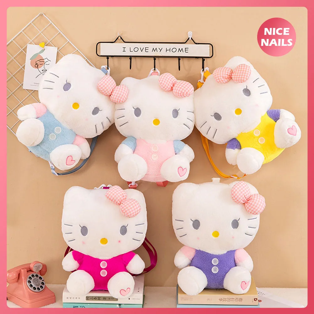 

32Cm Plush Doll Backpack Large Size Hello Kitty Stuffed Toy Commuter Bag for Students Room Decoration Doll Single-Shoulder Bag