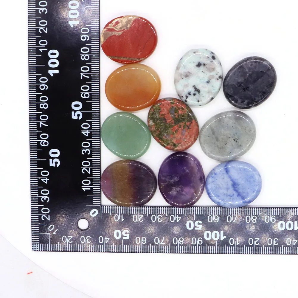 30x25mm Mini Worry Stone Thumb Gemstone Natural Healing Crystals Therapy Reiki Treatment Spiritual Minerals Massage Palm Gem