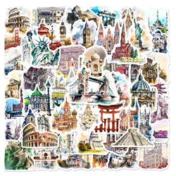 10/25/50pcs Graffiti World Landmark Building Stickers for DIY Scrapbooking Phone Laptop Guitar Suitcase Car Helmet Bottle