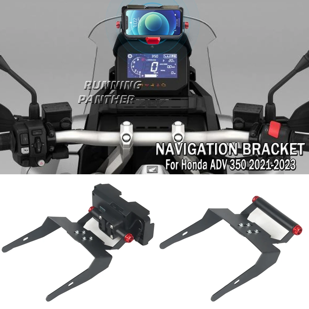 For HONDA ADV350 Adv350 ADV 350 2021 2022 2023 Motorcycle Accessories Navigation Bracket Front Bar Phone Holder GPS Mount crf 1100 l new phone holder handle bar bracket for honda crf1100l africa twin 2020 2021 gps navigation mount bracket plate