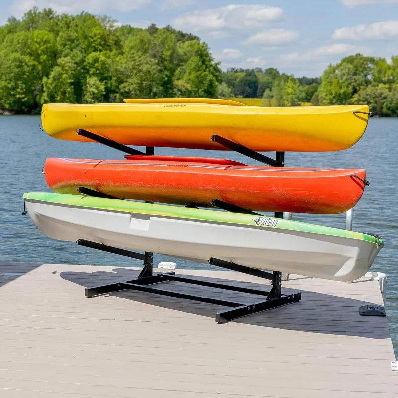 Freestanding G-watersport kayak and sup outdoor storage rack, heavy duty adjustable weatherproof stand