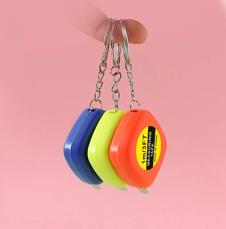 Easy Retractable Ruler Tape Measure Mini Portable Pull Ruler Keychain 1m/3ft