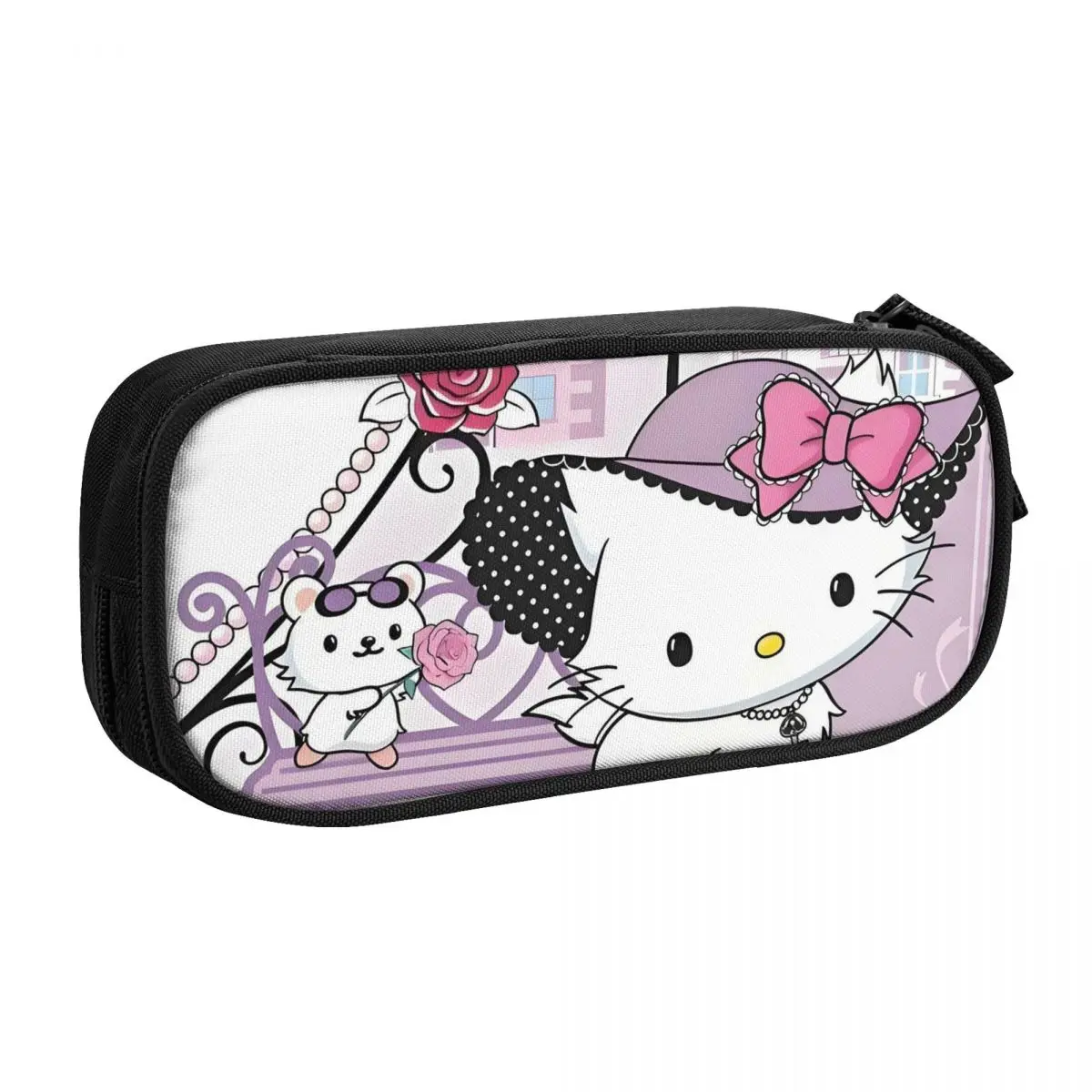 Kawaii Federmäppchen Beutelbox – Niedliches Anime-Design Mit Donut-Anhänger & Schwamm