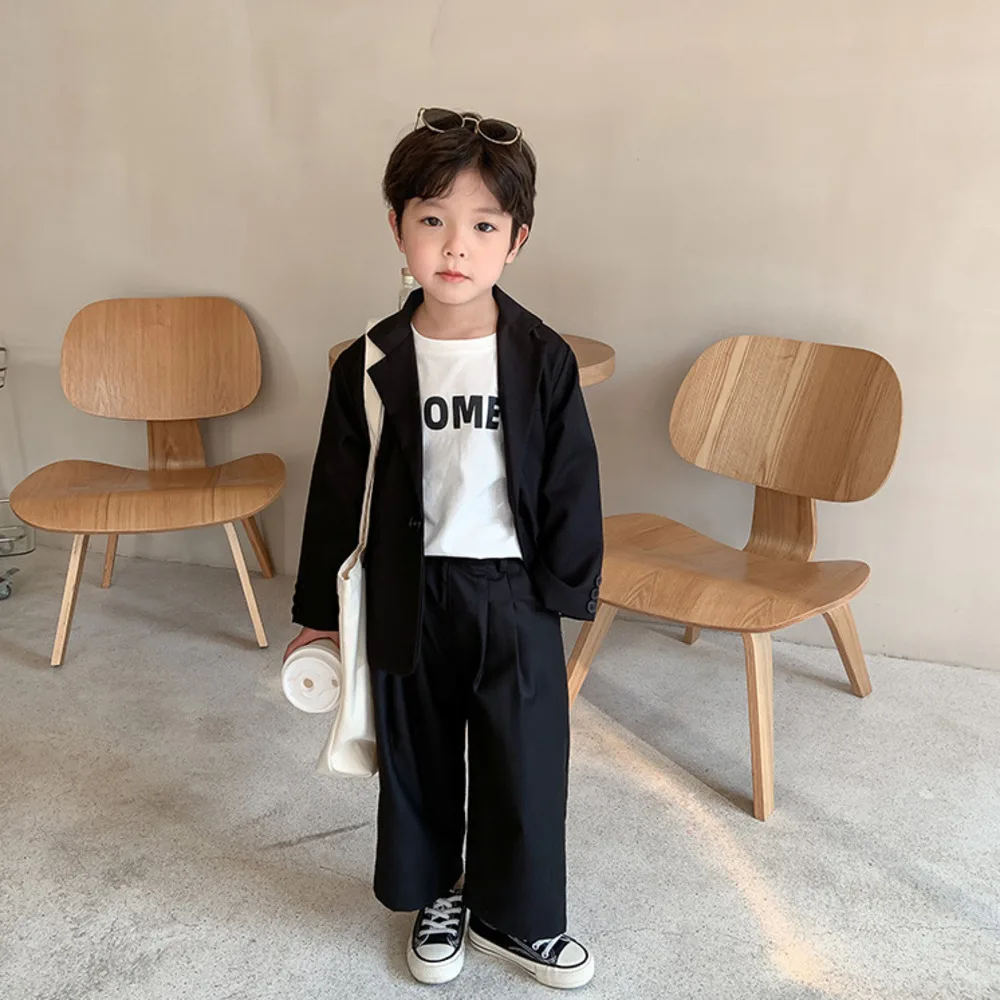 

Boys' 2022 Spring New Children's Korean Loose Suit For Leisure Two-piece Boy Clothes Set Little Boys Clothing Pants