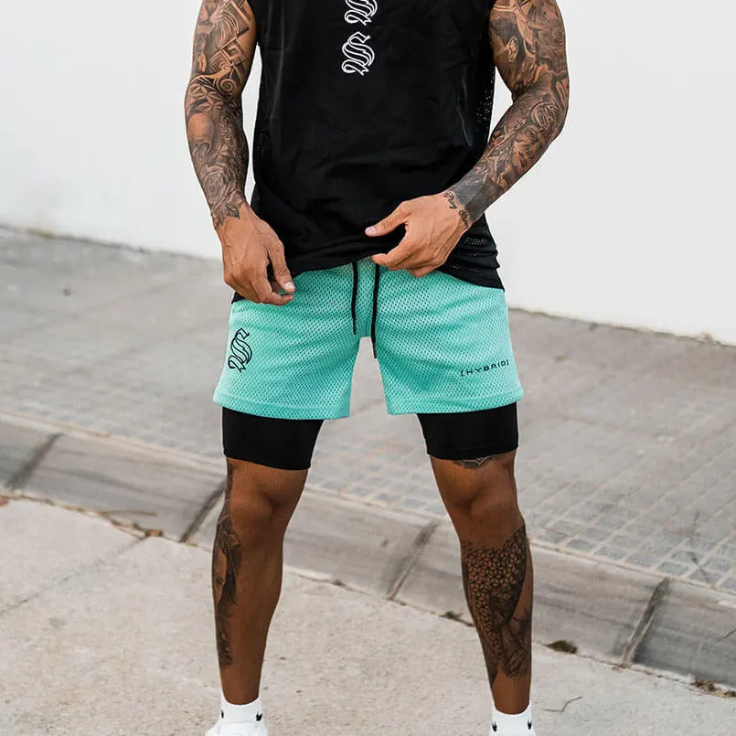 

Summer Gyms Fitness Shorts Men Training 2 in 1 Basketball Shorts European American Fashion Brand Joggers Running Sports Pants