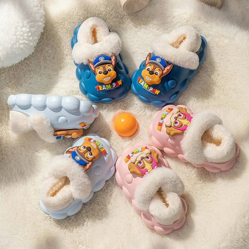 Kids Slippers Children's Indoor Home Cotton Slippers Boys Girls Cute Cartoon Plush Warm Cotton Shoes Winter