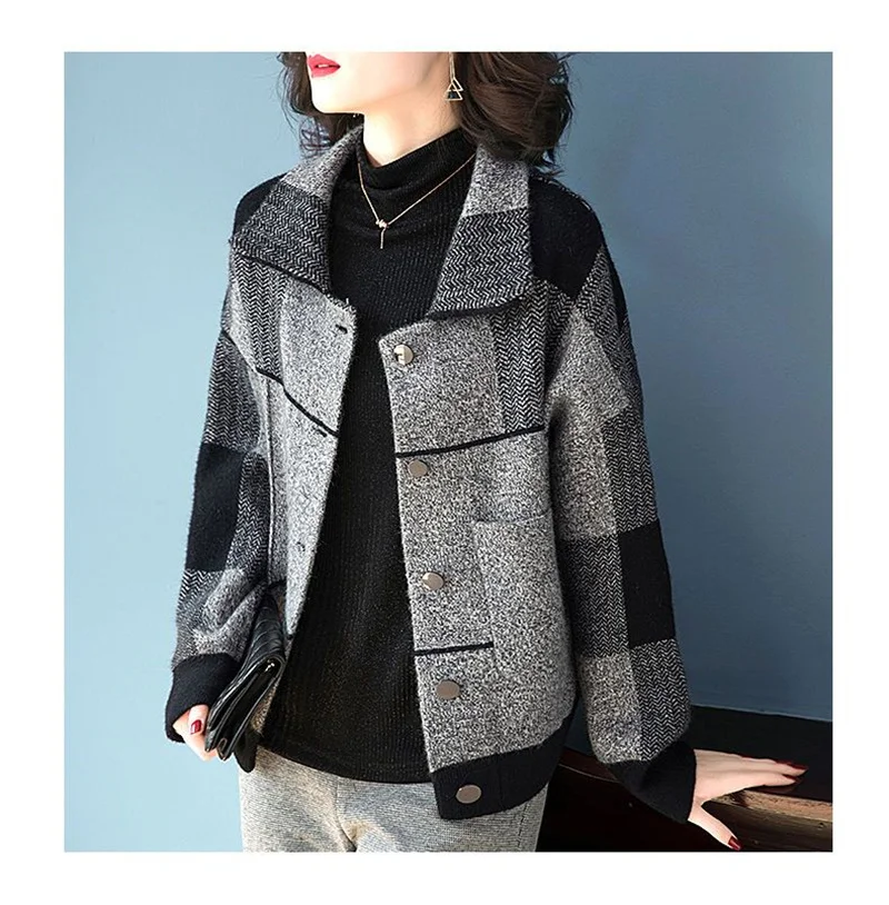 Checkered Woolen Coat 3