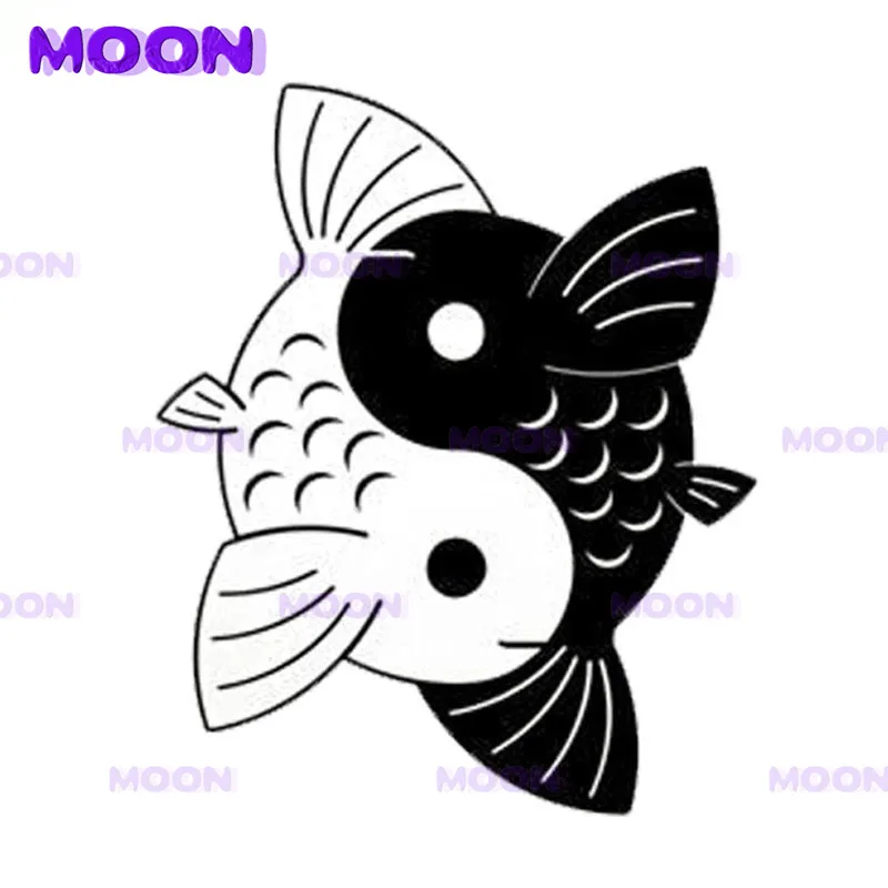 

Персональные креативные Мультяшные автомобильные наклейки Инь Ян кои рыба, модные декоративные наклейки для стайлинга автомобиля