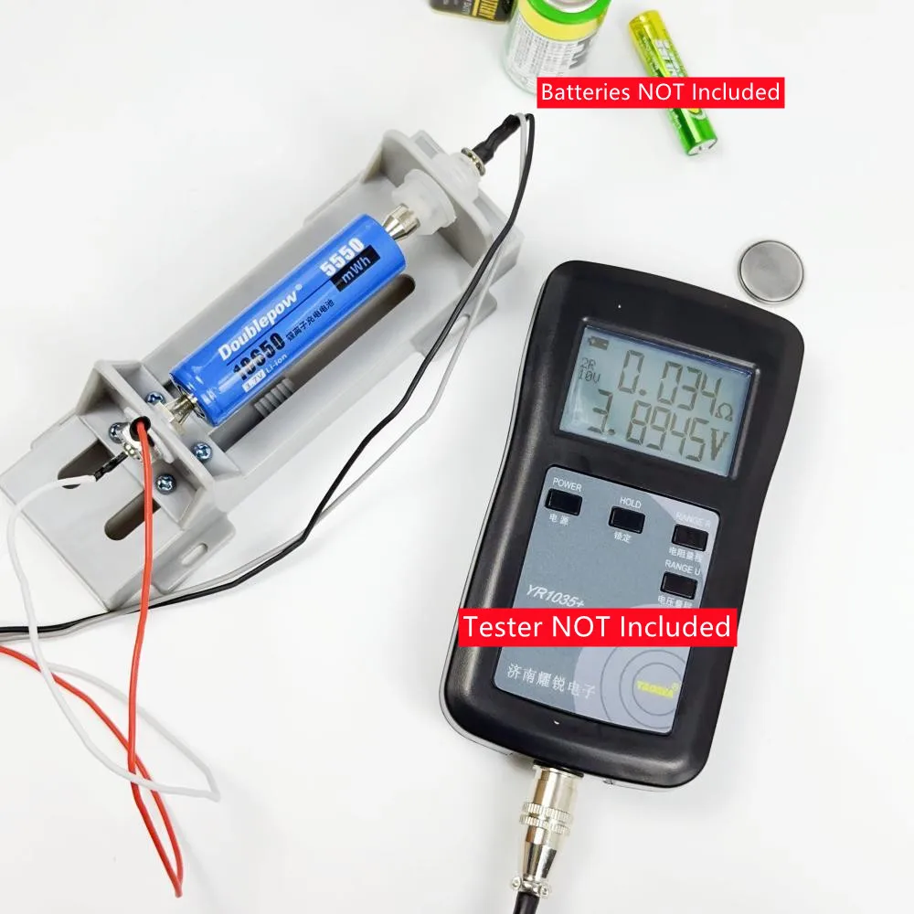 Cylindrical Battery Test Stand USB/Aviation Interface 18650 26650 Columnar Battery Test Bracket YR1030 YR1035 Battery Holder 6