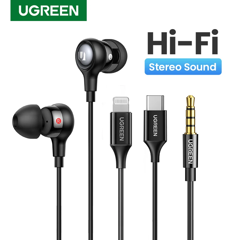 UGREEN Aux Earbuds Earphones, USB Type C Wired Headphones