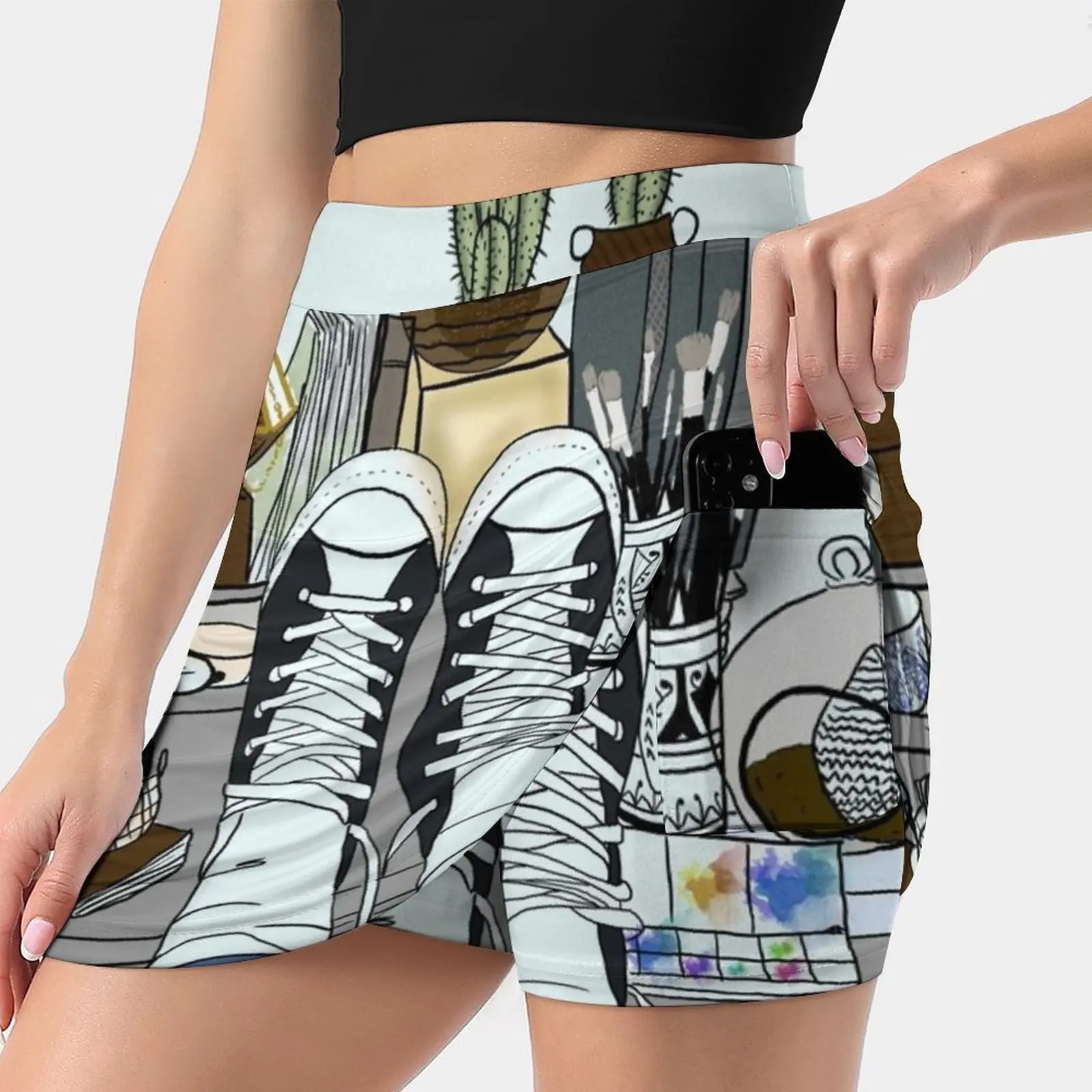 

Desk Women's skirt Mini Skirts A Line Skirt With Hide Pocket