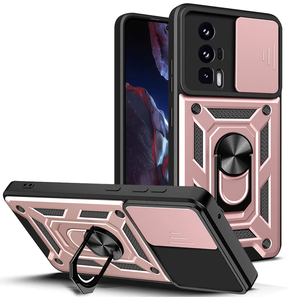 Durable Shockproof Armor Phone Case with Car Holder & Camera Lens Protection for Xiaomi Mi Poco F5 Series