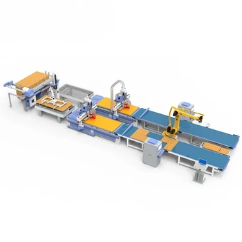 one driven two wood cnc machine automatic furniture production line with auto labeling function for woodworking