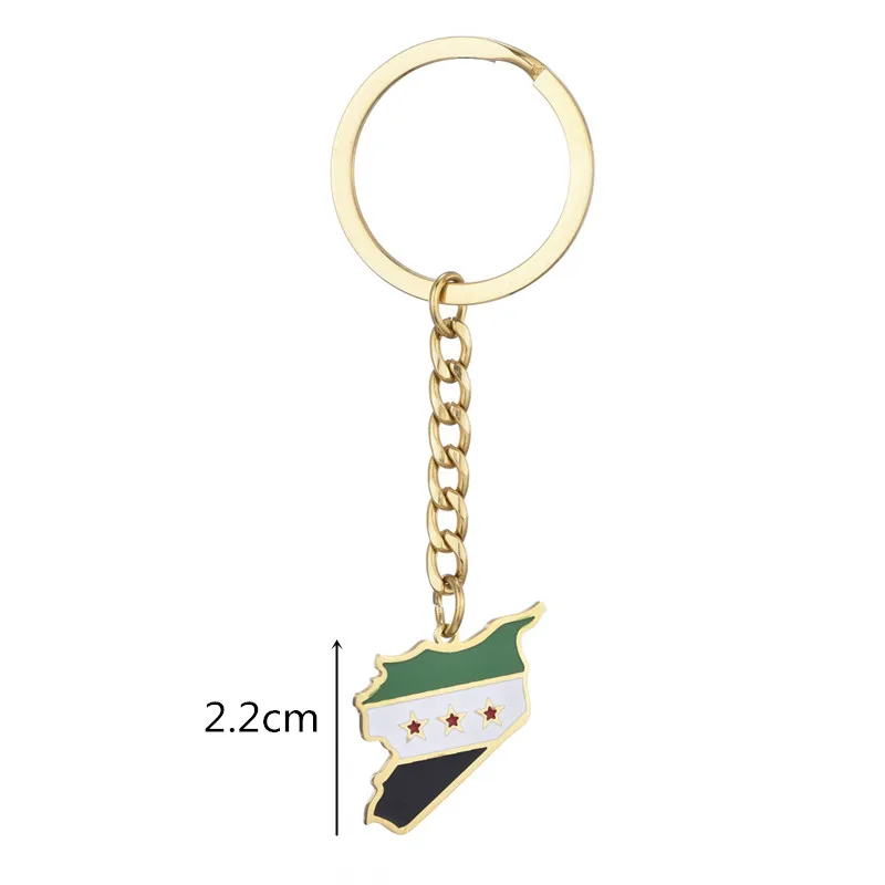Syria Map With Flag Keychain Jewelry Syria Map Jewelry 2