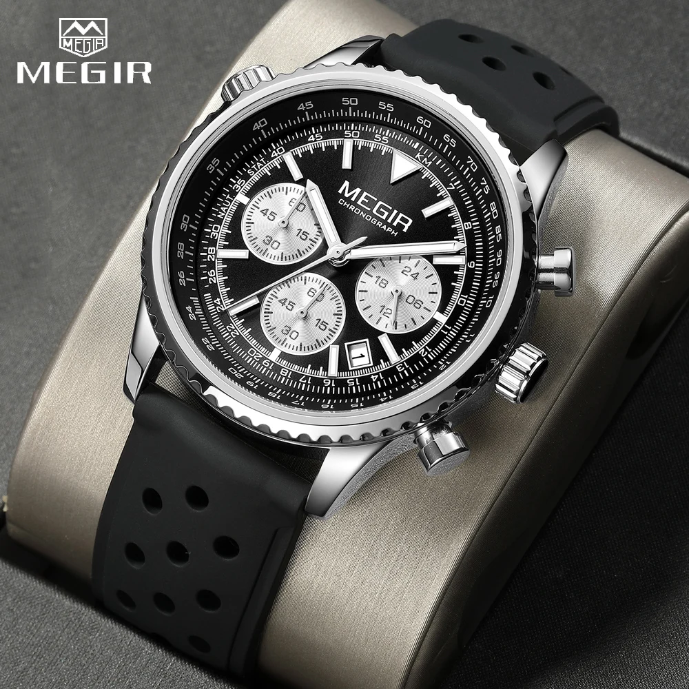 MEGIR Brand Original Luxury Fashion Watch for Men Business