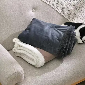 Waterproof Dog Blanket Double Layer Thick Warm Small Cat Blanket Washable Soft Plush Reversible Throw Furniture Protector 4