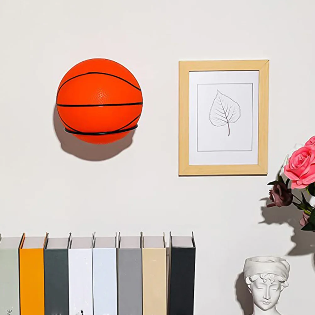 4Pcs Wall Mounted Basketball Football Storage Rack Basketball Display Shelf Metal Soccer Stand Multi-Purpose Balls Holder