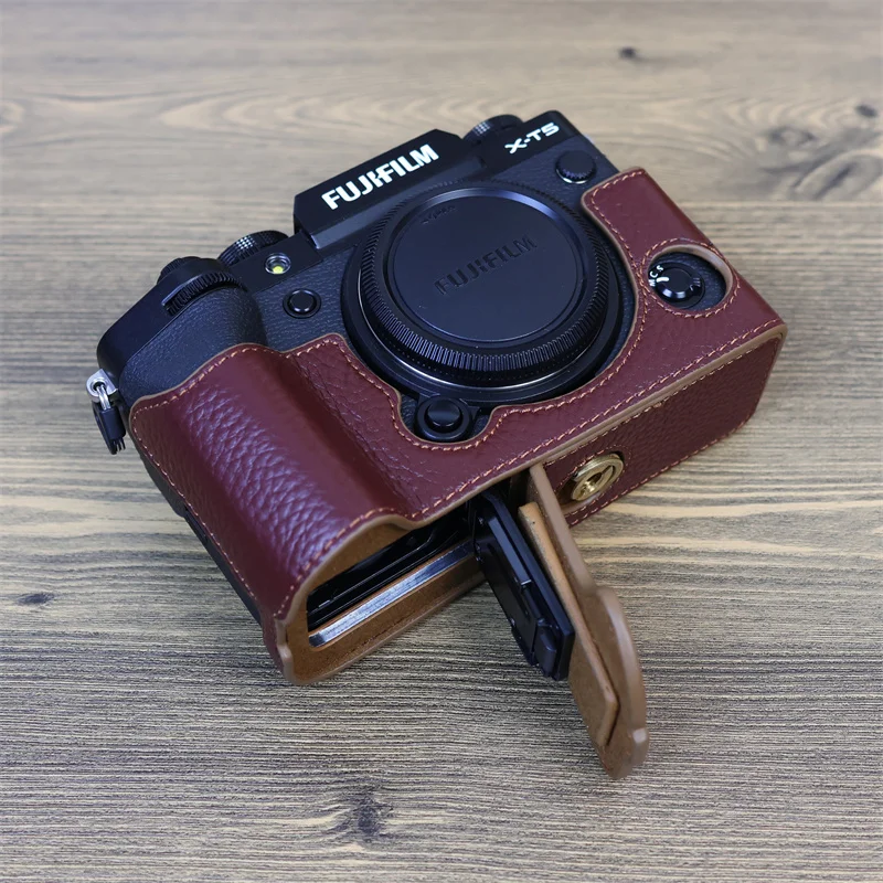 handwork Photo Camera Genuine leather cowhide Bag Body BOX Case For Fujifilm  Fuji XT5 XT-5 X-T5 Protective sleeve box base