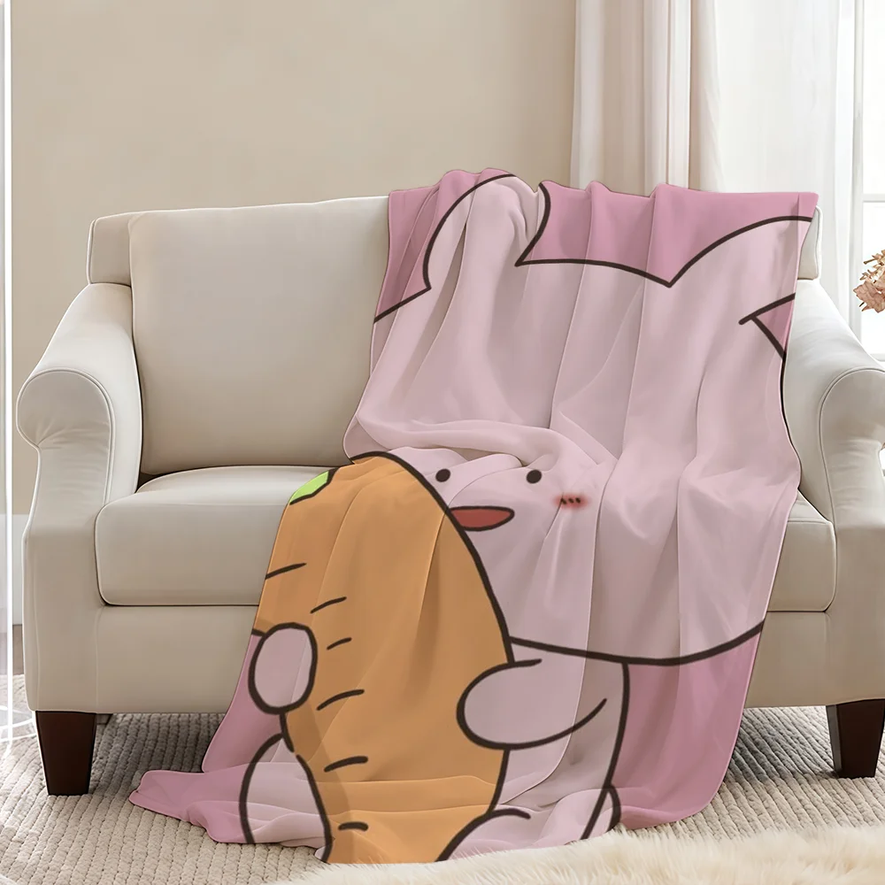 Cartoon Plush Cozy Blanket Throw - Cute and Soft for Living Room or Sofa, Ideal Childish Birthday Gift