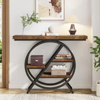 Table console Tribesigns, table d'entrée de 39,4 pouces avec plateau épais, table de canapé de couloir étroite industrielle à 4 niveaux 2