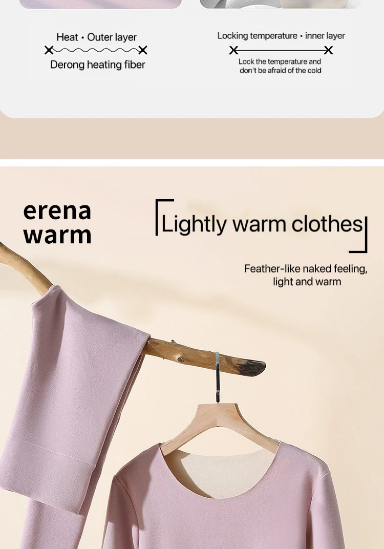 Description Picture 5 of item1Set Women's Thermal Underwear Set Seamless Thick Double Layer Warm Lingerie Winter Long Sleeve Bottoming Thermal Clothing Sets