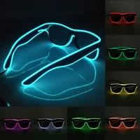 1PC Flashing EL Wire Led Glasses Luminous Party Decorative Lighting Classic Novelty Gift Bright LED Light Up Party SunGlasses