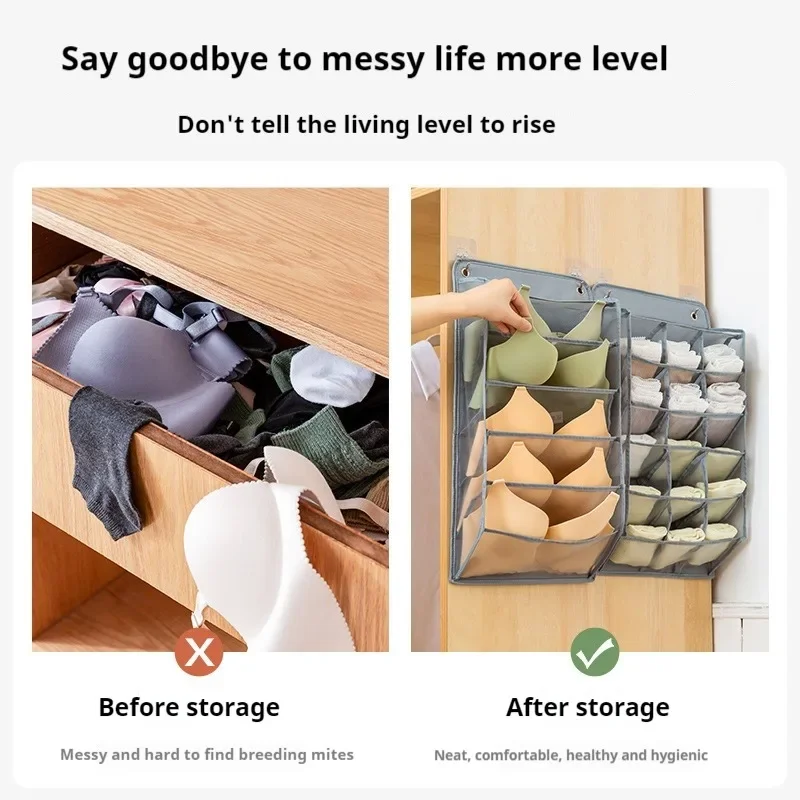 Underwear Storage Hanging Bag Wall Mounted Bra Storage And Organization Rack Home Student Wardrobe Storage Storage Bag 6